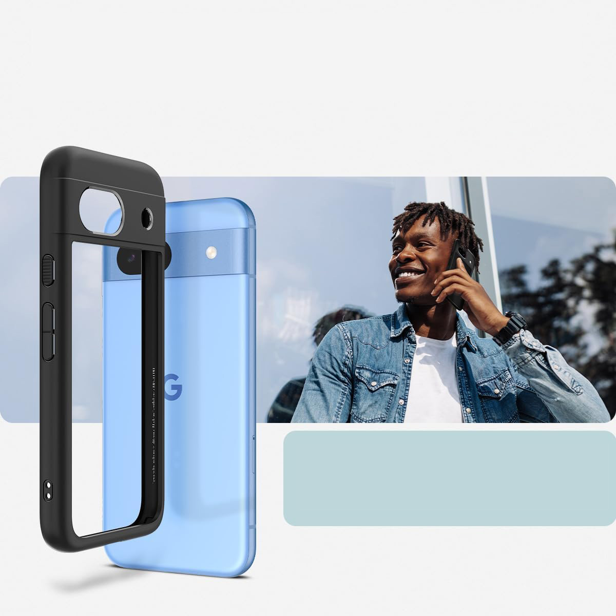 Etui Spigen Ultra Hybrid do Google Pixel 8a, przezroczysto-czarne